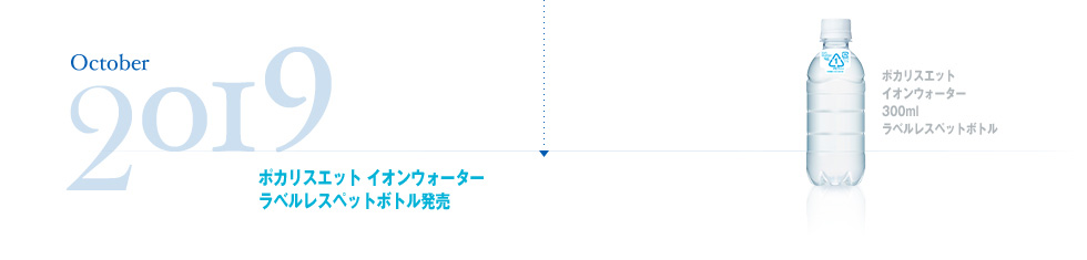 October,2019 ポカリスエット イオンウォーター ラベルレスペットボトル発売